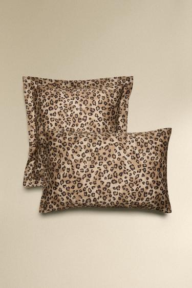 Zara Наволочка из хлопкового сатина с животным принтом
