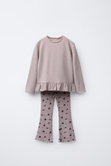 Zara Комплект из футболки и леггинсов SOFT TOUCH с принтом