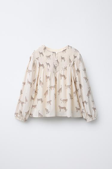 Zara Рубашка с леопардовым принтом