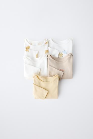 Zara Набор из пяти боди с принтом 
