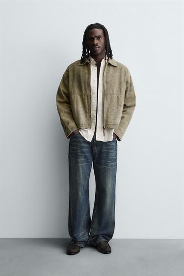 Zara Куртка свободного кроя с абстрактным принтом