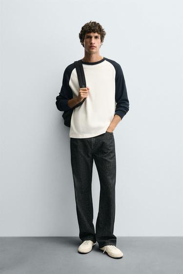 Zara Футболка с цветовыми блоками и текстурой в виде квадратов