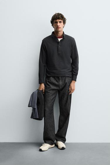 Zara Рубашка-поло из мягкого хлопка