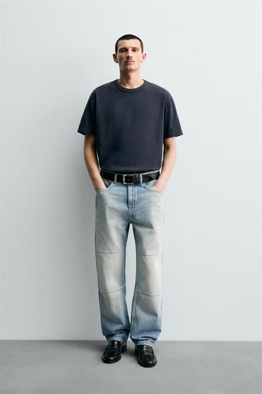 Zara Джинсы прямого кроя с швами