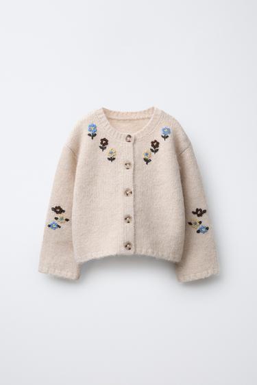 Zara Кардиган с вышивкой «цветы»
