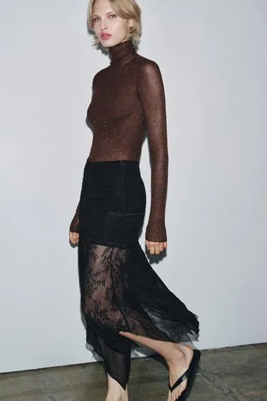 Комбинированная юбка из жоржета- Заказать в России