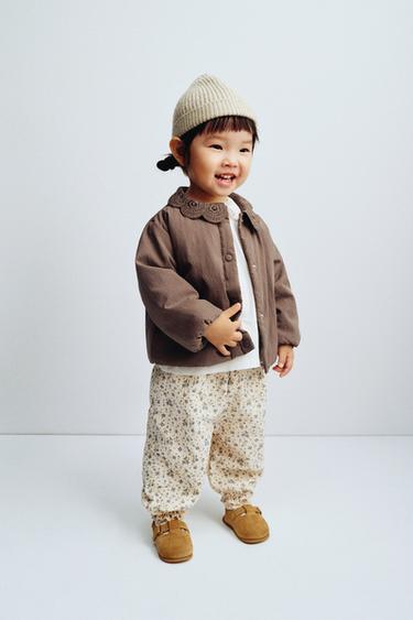 Zara Стеганая куртка с воротником из кружева кроше