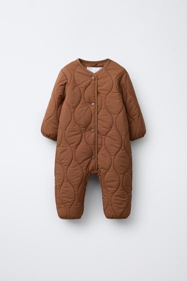 Zara Длинный стеганый комбинезон