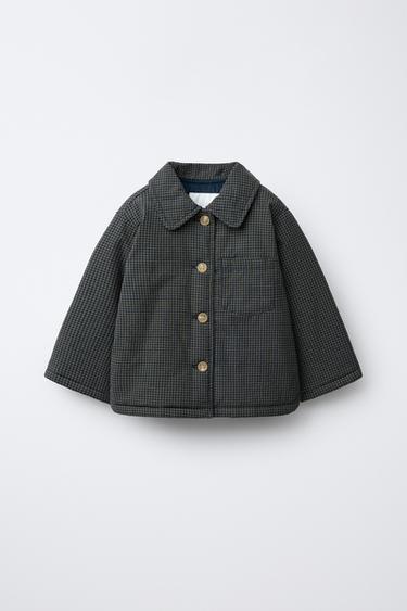 Zara Стеганая куртка в клетку виши