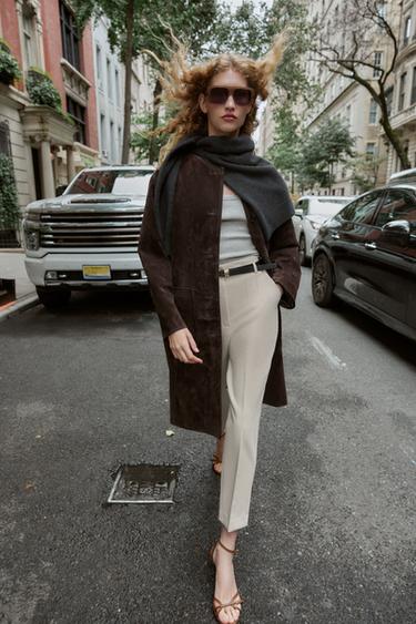 Zara Брюки с высокой посадкой и ремнем