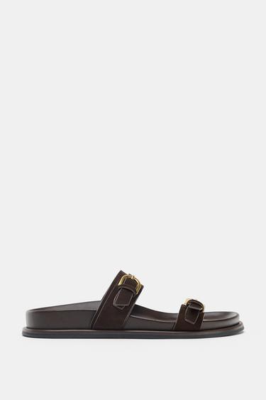 Zara Балетки из замши с пряжками купить с доставкой.