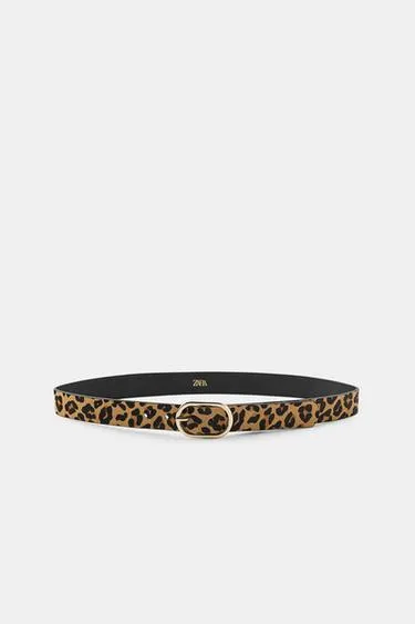 Кожаный ремень с анималистическим принтом- Заказать в России