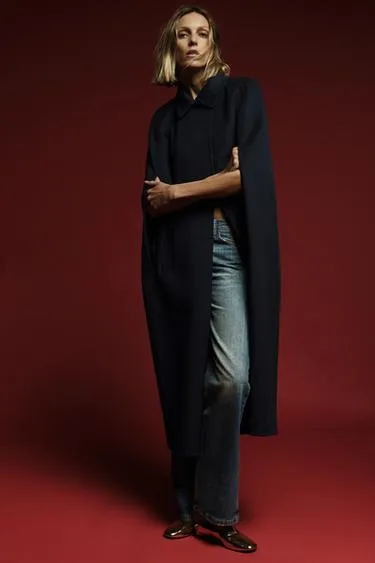 Пальто-палантин из шерстяного микса, лимитированная коллекция ZARA WOMAN