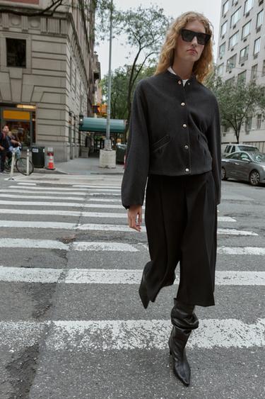 Zara Бомбер из мягкой ткани с эластичным низом