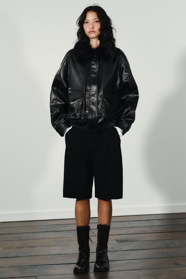 Zara Куртка с отстегивающимся воротником из искусственного меха