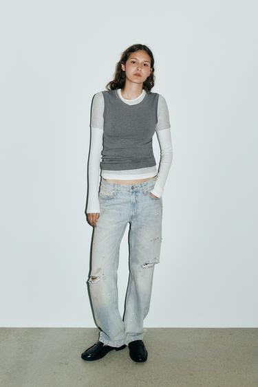 Zara Футболка с тройным эффектом