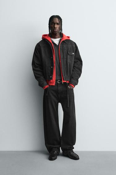 Zara Квадратная джинсовая куртка прямого кроя с стежкой