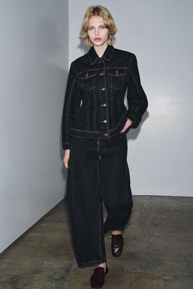 Zara Приталенная джинсовая куртка — ZW COLLECTION купить с доставкой.