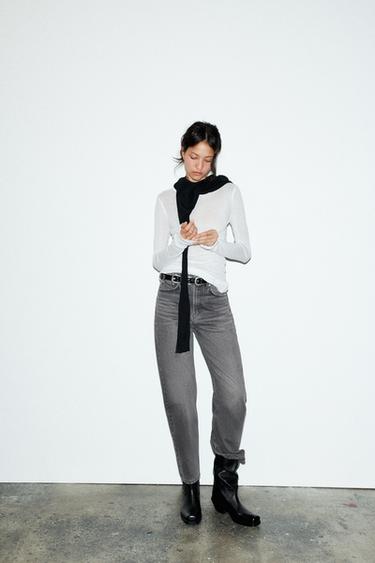 Zara Джинсы TRF MOM FIT с высокой посадкой