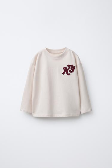 Zara Футболка с вышивкой «города»