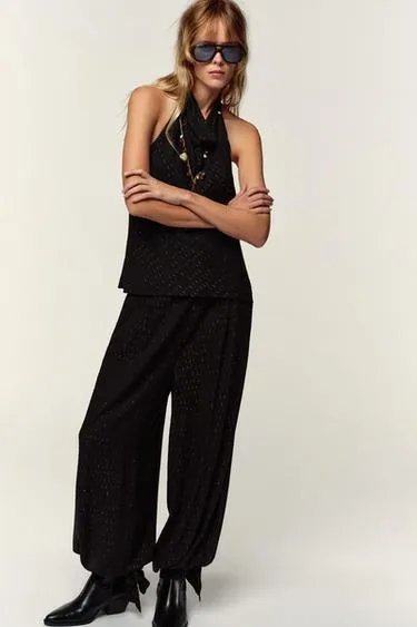 Брюки-самбуки с металлизированной нитью