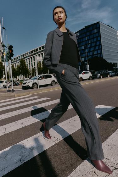 Zara Прямые брюки в елочку