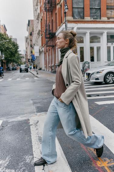 Zara Базовое пальто из мягкой ткани