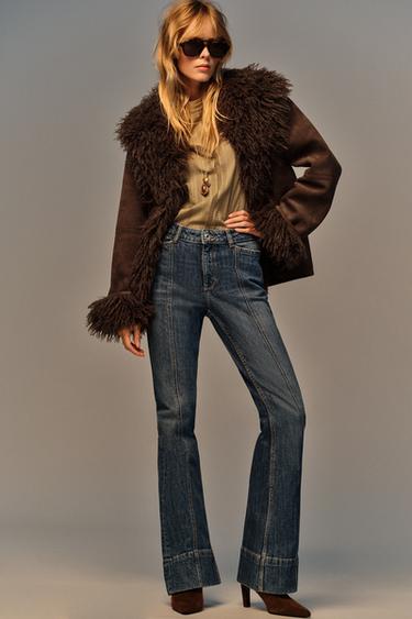 Zara Джинсы Z1975 клеш со средней посадкой и рельефом