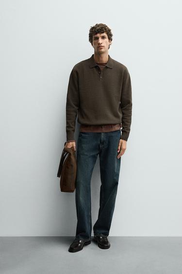 Zara Поло из вязаного ворса