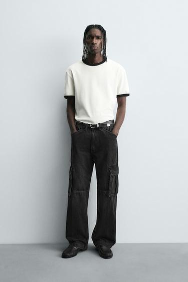 Zara Джинсы-карго прямого кроя