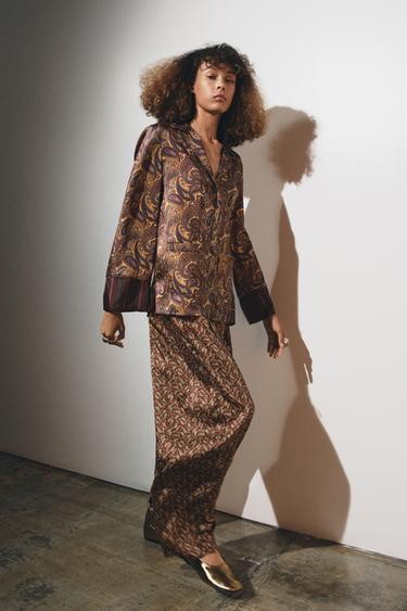 Zara Рубашка в стиле пижамы с принтом «пейсли» — ZW COLLECTION