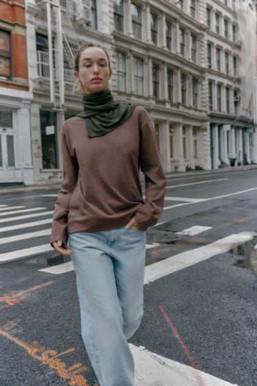 Zara Хлопковая футболка в стиле рустик купить с доставкой.