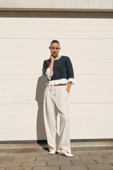 Трикотажный кардиган с поплином- Заказать в России