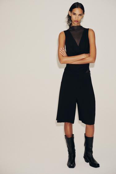 Zara Комбинированный боди из тюля