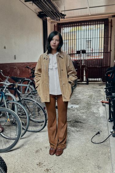 Zara Поплиновая блузка с вышивкой и воротником «клодин»