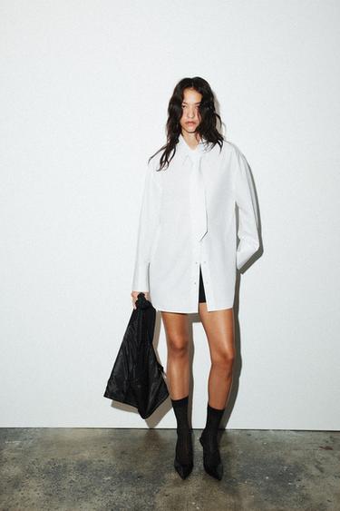 Zara Рубашка из поплина с галстуком