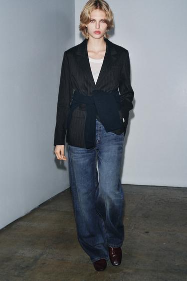 Zara Полосатый пиджак коллекции ZW LIMITED EDITION