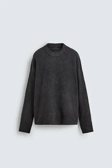 WAFFLE-KNIT TEXTURED SWEATER