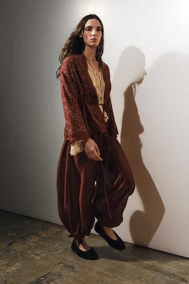 Zara Кимоно с вышивкой из льняной ткани — ZW COLLECTION