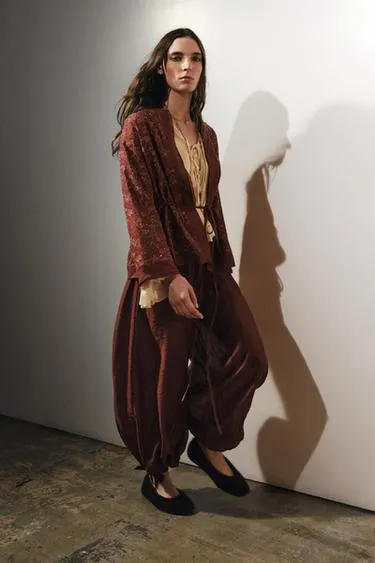 Кимоно с вышивкой из льняной ткани — ZW COLLECTION- Заказать в России