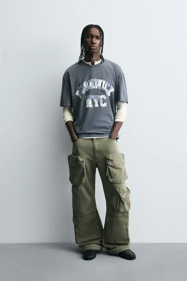 Футболка с выстиранным принтом- Заказать в России