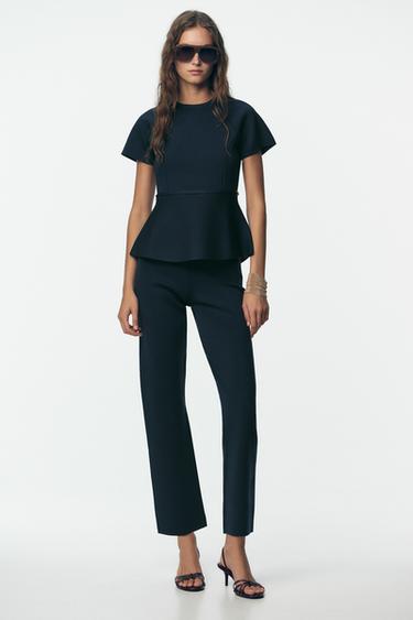Zara STRAIGHT KNIT TROUSERS