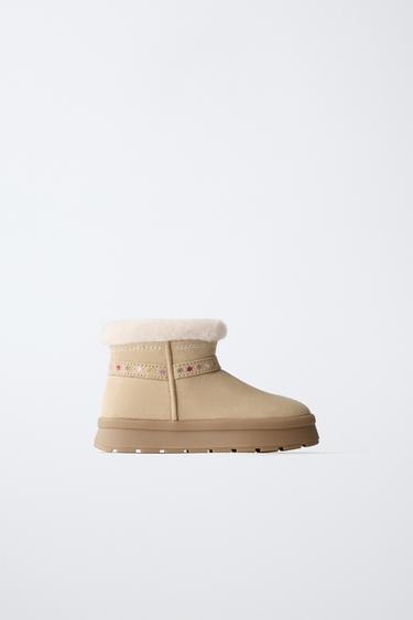 Zara Сапоги с вышивкой