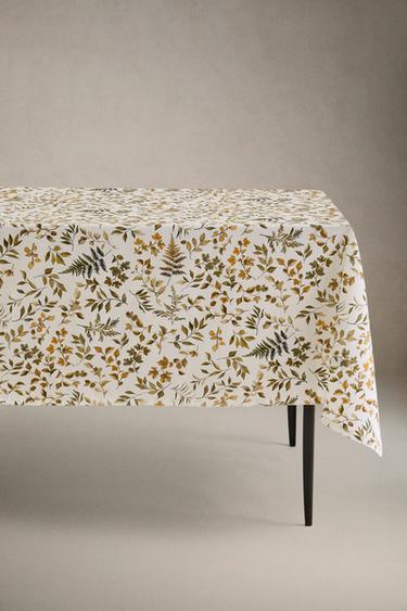 Zara Покрывало из хлопка с листьями, покрытое смолой