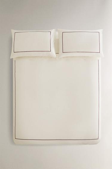 Zara Пододеяльник из сатина с отделкой