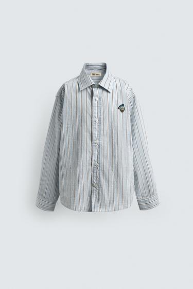 Рубашка в полоску с нашивкой DONALD DUCK HARRY LAMBERT FOR ZARA X DISNEY