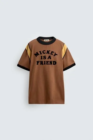 Футболка в рубчик с контрастным текстом HARRY LAMBERT FOR ZARA X DISNEY