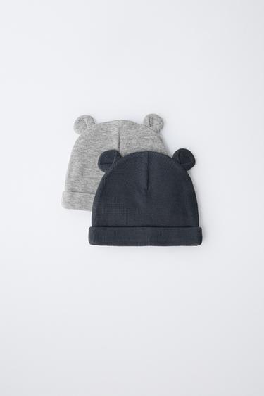 Zara Набор из двух шапок WAFFLE с ушками