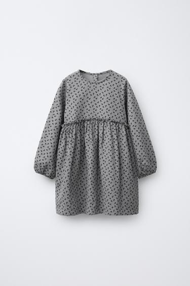 Zara Комбинированное платье с цветочным принтом