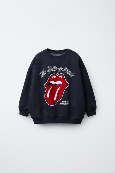 Zara Толстовка с флоковым принтом ROLLING STONES ©